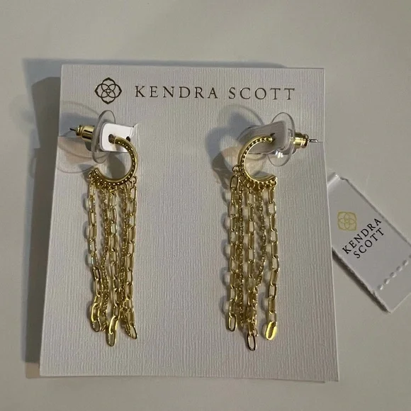 NWT Kendra Scott Gold Eve Huggie Earrings - Picture 2 of 4